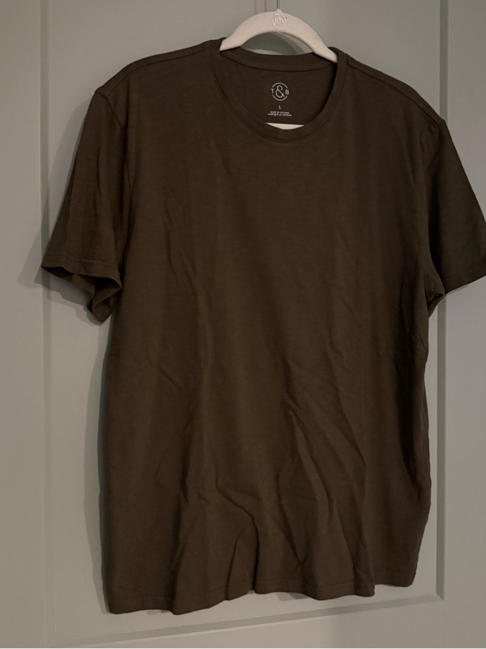 Olive Green Crew Neck Men’s T‑Shirt